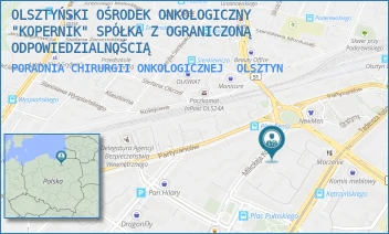 PORADNIA CHIRURGII ONKOLOGICZNEJ - OLSZTYŃSKI OŚRODEK ONKOLOGICZNY "KOPERNIK" SPÓŁKA Z OGRANICZONĄ ODPOWIEDZIALNOŚCIĄ - KOPERNIKA 30,  OLSZTYN