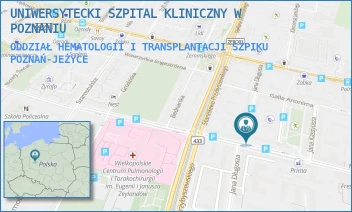 ODDZIAŁ HEMATOLOGII I TRANSPLANTACJI SZPIKU - UNIWERSYTECKI SZPITAL KLINICZNY W POZNANIU - AUGUSTYNA SZAMARZEWSKIEGO 84,  POZNAŃ-JEŻYCE