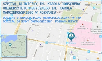 ODDZIAŁ V ONKOLOGICZNO-HEAMATOLOGICZNY, W TYM ODDZIAŁ DZIENNY ONKOLOGICZNY - SZPITAL KLINICZNY IM. KAROLA JONSCHERA UNIWERSYTETU MEDYCZNEGO IM. KAROLA MARCINKOWSKIEGO W POZNANIU - SZPITALNA 27/33,  POZNAŃ-JEŻYCE