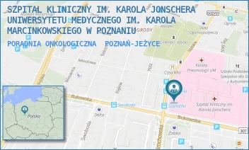PORADNIA ONKOLOGICZNA - SZPITAL KLINICZNY IM. KAROLA JONSCHERA UNIWERSYTETU MEDYCZNEGO IM. KAROLA MARCINKOWSKIEGO W POZNANIU - SZPITALNA 27/33,  POZNAŃ-JEŻYCE