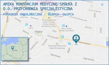 PORADNIA ONKOLOGICZNA - SŁUPCA - AMIKA KONSORCJUM MEDYCZNE SPÓŁKA Z O.O. PRZYCHODNIA SPECJALISTYCZNA - WARSZAWSKA 16,  SŁUPCA