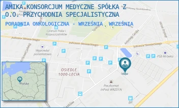 PORADNIA ONKOLOGICZNA - WRZEŚNIA - AMIKA KONSORCJUM MEDYCZNE SPÓŁKA Z O.O. PRZYCHODNIA SPECJALISTYCZNA - PIASTÓW 16,  WRZEŚNIA
