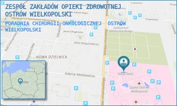PORADNIA CHIRURGII ONKOLOGICZNEJ - ZESPÓŁ ZAKŁADÓW OPIEKI ZDROWOTNEJ OSTRÓW WIELKOPOLSKI - LIMANOWSKIEGO 20/22,  OSTRÓW WIELKOPOLSKI