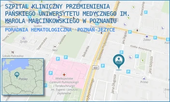 PORADNIA HEMATOLOGICZNA - SZPITAL KLINICZNY PRZEMIENIENIA PAŃSKIEGO UNIWERSYTETU MEDYCZNEGO IM. KAROLA MARCINKOWSKIEGO W POZNANIU - AUGUSTYNA SZAMARZEWSKIEGO 84,  POZNAŃ-JEŻYCE