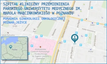 PORADNIA GINEKOLOGII ONKOLOGICZNEJ - SZPITAL KLINICZNY PRZEMIENIENIA PAŃSKIEGO UNIWERSYTETU MEDYCZNEGO IM. KAROLA MARCINKOWSKIEGO W POZNANIU - AUGUSTYNA SZAMARZEWSKIEGO 84,  POZNAŃ-JEŻYCE