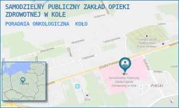 PORADNIA ONKOLOGICZNA - SAMODZIELNY PUBLICZNY ZAKŁAD OPIEKI ZDROWOTNEJ W KOLE - PONIATOWSKIEGO 25,  KOŁO