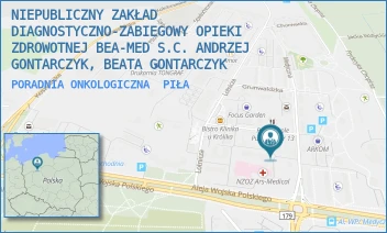 PORADNIA ONKOLOGICZNA - NIEPUBLICZNY ZAKŁAD DIAGNOSTYCZNO-ZABIEGOWY OPIEKI ZDROWOTNEJ BEA-MED S.C. ANDRZEJ GONTARCZYK, BEATA GONTARCZYK - MATWIEJEWA 6,  PIŁA